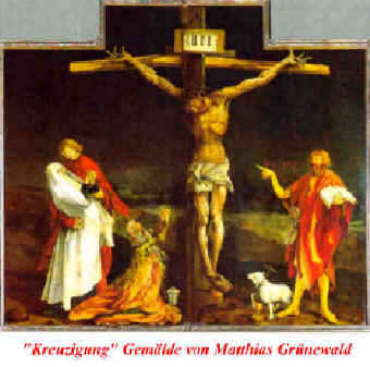 ein Gemälde von Matthias Grünewald: "die Kreuzigung"